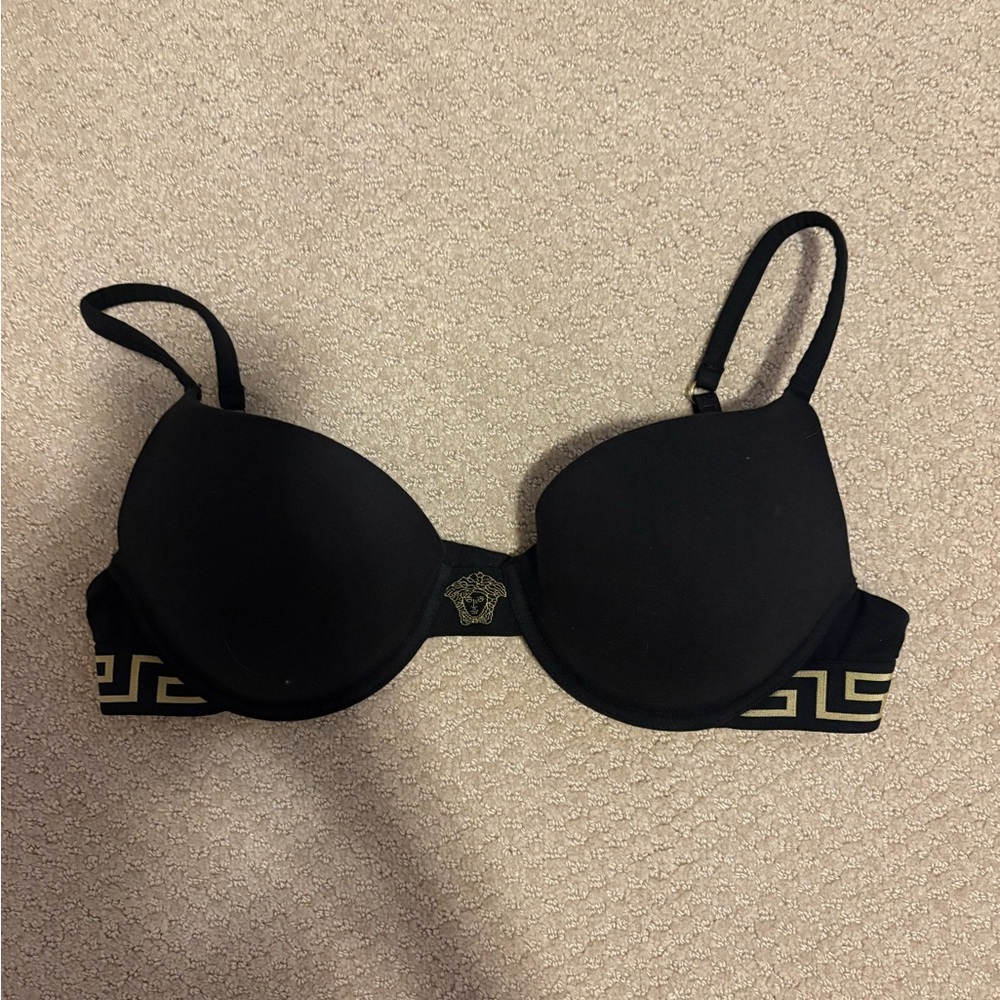 Versace Underwear Greca Medusa Black Push Up Bra 34C